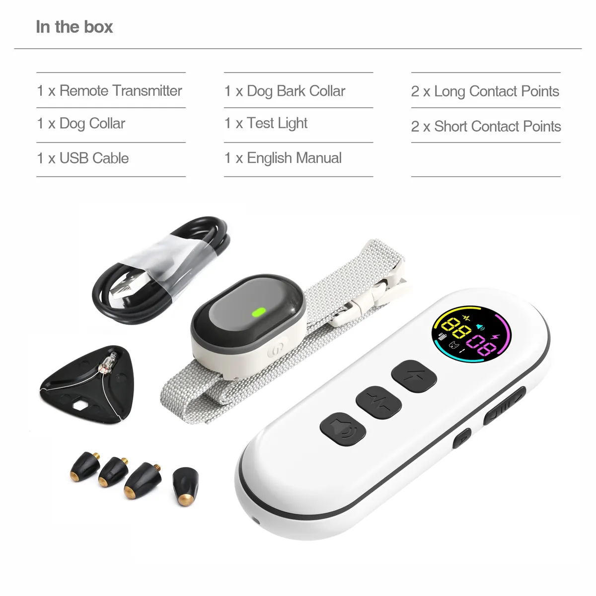 DB900X remote training collar package contents - StarNavi OEM private label dog training collar